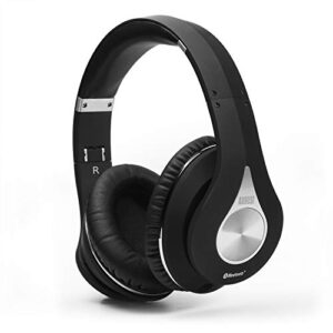 august ep640 bluetooth headphones – wireless over ear headphones with aptx / nfc / 3.5mm audio in / headset microphone – black