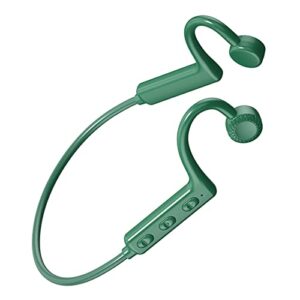 areclern Bone Conduction Earphone Headset IPX5 Wateproof Sport Earbuds Wireless Headphone Non-Slip for Driving Gaming Green