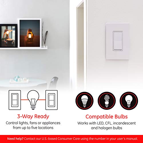 Enbrighten Zigbee Smart Light Switch with QuickFit and SimpleWire, Pairs Directly with Echo 4th Gen/Echo Show 10 (All)/Echo Studio/Echo Plus (All)/Eero Pro 6, White & Light Almond, 43078