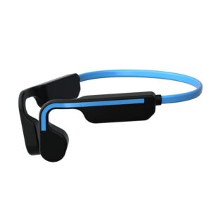 bone conduction waterproof bluetooth headphones swimming sports headset built in 16g memory (blue)