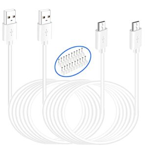 siocen 2 pack 20ft micro usb cable power extension cord for wyze cam,wyzecam pan,yi cam,yi dome home camera,kasa cam,oculus go,furbo dog,nest cam,blink,long charging wire for security cameras