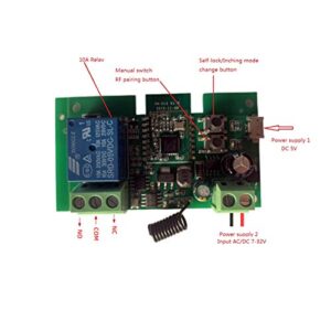 MHCOZY 1 Channel 5V 12V ZigBee Smart Relay Switch,Adjustable Selflock and Momentary Working Mode,Works with Tuya eWelink Zigbee Gateway