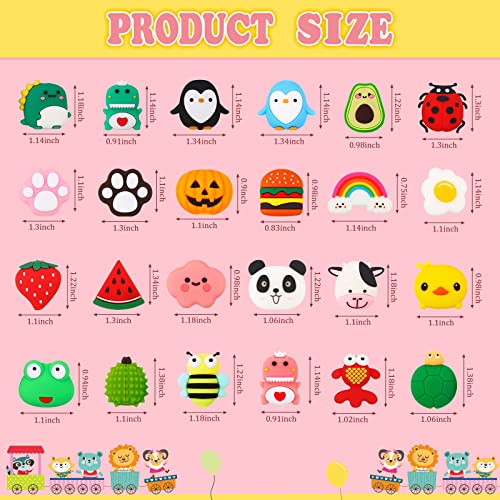 Xuhal 24 Pcs Cartoon Animal Cable Protector Cute Charging Cable Saver Plastic Fruit Food Animal Charger Cord Protector Phone Cord Bites Phone Cord Protector for Cellphone USB Cable Tablet Data Lines