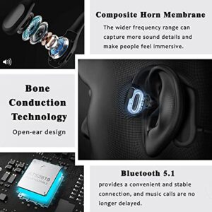 TEDATATA Bluetooth Headphones Bone Conduction Headphones in-Ear Noise-Canceling Headphones, Suitable for Sports Running Headphones, Men and Women New