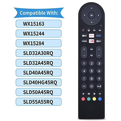 New Black RCA Replaces Remote Control for RCA Smart LED LCD TV Applicable to WX15163 WX15244 WX15284 SLD32A30RQ SLD32A45RQ SLD40A45RQ SLD40HG45RQ SLD50A45RQ SLD55A55RQ