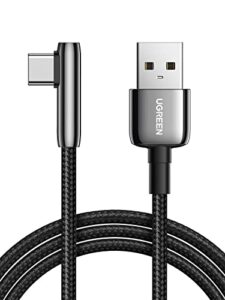 ugreen usb c cable right angle usb a to usb c cable braided cord compatible with ipad pro, air, pixel, galaxy s10 s10+ a13, honor note 20, lg v60/50, etc.3.3ft