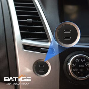 BATIGE Dual Port USB 3.0 Male to 2 Ports Type C 3.0 Female Car Flush Mount Cable USB C 3.0 Panel Mount Extension Cable for Car Truck Boat Motorcycle - 3ft