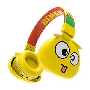 svyhuok kids bluetooth headphones over ear with mic for school, jelliemonster wireless headsets bluetooth 5.0 for boys girls teens, with hd stereo sound, for ipad, cellphone, tablet, pc (yellow)