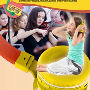 SVYHUOK Kids Bluetooth Headphones Over Ear with Mic for School, JellieMonster Wireless Headsets Bluetooth 5.0 for Boys Girls Teens, with HD Stereo Sound, for iPad, Cellphone, Tablet, PC (Yellow)