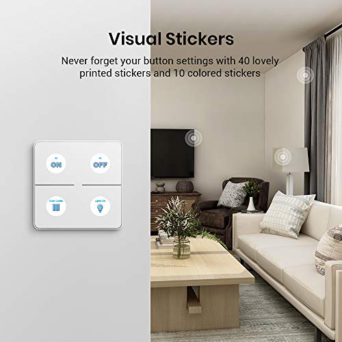 BroadLink Wireless Smart Button, Remote Control Switch for Smart Home Devices and Scene Control, 3-Way Lights Control with Smart Light Switch, Works with IFTTT (Smart Button)