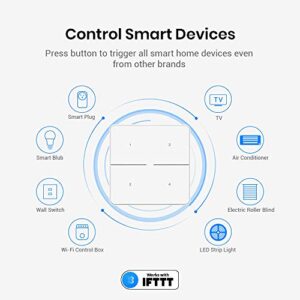 BroadLink Wireless Smart Button, Remote Control Switch for Smart Home Devices and Scene Control, 3-Way Lights Control with Smart Light Switch, Works with IFTTT (Smart Button)