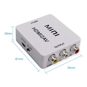 Mini Composite 1080P HDMI to RCA Audio Video AV CVBS Adapter Support HD for HD HDMI2AV Converter Box for TV PC VCR DVD PAL