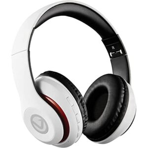 Volkano Impulse Series True Wireless Stereo Headphones - Bluetooth Connected Wireless Headphones with Multi-functional Buttons - Folding Bluetooth Headphones with Microphone, Wireless Headphones White