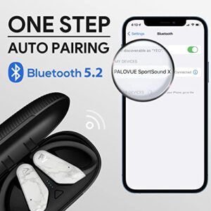 PALOVUE Bluetooth Headphones True Wireless Earbuds with Charging Case IPX9 Waterproof Stereo Sound Earphones Built-in Mic in-Ear Headsets Deep Bass for Sport Running, Fast Pair