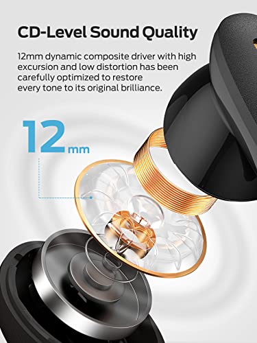 Monster Clarity 108 ANC Active Noise Cancelling Earbuds Bluetooth 5.2 Wireless Earphones with 4 Built-in Microphones, 30H Long Playtime Deep Bass Fast Charging Cordless Hands Free Clear Call