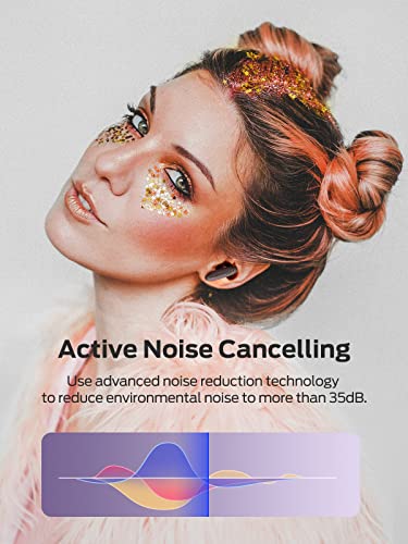 Monster Clarity 108 ANC Active Noise Cancelling Earbuds Bluetooth 5.2 Wireless Earphones with 4 Built-in Microphones, 30H Long Playtime Deep Bass Fast Charging Cordless Hands Free Clear Call