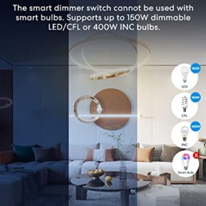 Smart Dimmer Switch Single Pole, Meross Smart WiFi Light Switch for Dimmable LED, Compatible with Alexa, Google Assistant, Neutral Wire Required, Remote Control Schedule, No Hub Needed, 4 Pack