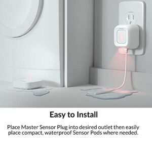 D-Link Wi-Fi Water Leak Sensor and Alarm Starter Kit, Whole Home System with App Notification, AC Powered, No Hub Required (DCH-S1621KT)