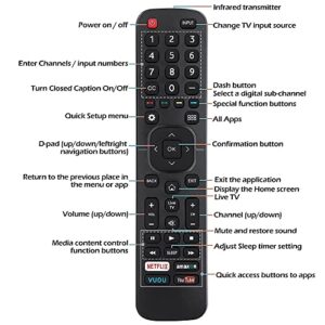 Riry Replacement Hisense TV Remote Control EN2A27 for Hisense Remote Control Compatible with All Hisense Android 4K LED HD UHD Smart TVs