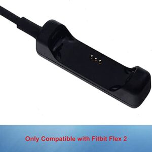 EXMRAT Compatible with Fit-bit Flex 2 Charger Cable (2Pack, 30cm/1ft), USB Charger Charging Cable for Fit-bit Flex 2 (Black, 2Pack)