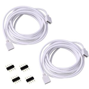 rgbzone 2 pack 5m 16.4ft extension cable connect female plug to smd 5050 rgb led strip light with free 4pcs 4pin connecto
