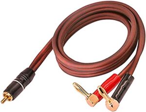 banana plug to rca speaker cable,speaker wire rca male to banana plugs(2banana) 4n ofc hifi speaker wire for subwoofer loudspeaker – 2m