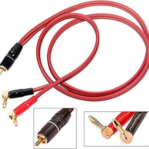 Banana Plug to RCA Speaker Cable,Speaker Wire RCA Male to Banana Plugs(2banana) 4N OFC HiFi Speaker Wire for Subwoofer Loudspeaker - 2m