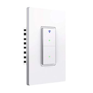 smart light switch, wifi smart double switch button, compatible with alexa and google home, remote control with timing funtion, no hub required,smart life app provides control from anywhere