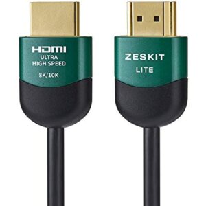 Zeskit Lite 48Gbps Slim Certified Ultra High Speed HDMI Cable 5ft, 4K120 8K60 144Hz eARC HDR HDCP 2.2 2.3 Compatible with Dolby Vision Apple TV 4K Roku Sony LG Samsung Xbox Series X RTX 3080 PS4 PS5