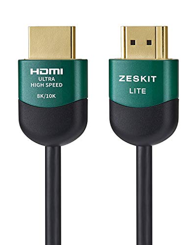 Zeskit Lite 48Gbps Slim Certified Ultra High Speed HDMI Cable 5ft, 4K120 8K60 144Hz eARC HDR HDCP 2.2 2.3 Compatible with Dolby Vision Apple TV 4K Roku Sony LG Samsung Xbox Series X RTX 3080 PS4 PS5