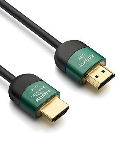 Zeskit Lite 48Gbps Slim Certified Ultra High Speed HDMI Cable 5ft, 4K120 8K60 144Hz eARC HDR HDCP 2.2 2.3 Compatible with Dolby Vision Apple TV 4K Roku Sony LG Samsung Xbox Series X RTX 3080 PS4 PS5