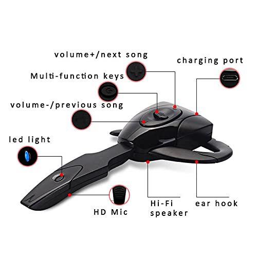 PS3 Bluetooth 5.0 Scorpion Unilateral Hanging Ear Bluetooth Earphone Black Hole Headse (Black)