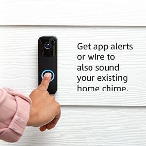 Blink Video Doorbell + Sync Module 2 | Two-year battery life, Two-way audio, HD video, motion and chime app alerts and Alexa enabled — wired or wire-free (Black)