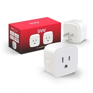 innr smart outlet plug, works with philips hue, alexa, hey google, smartthings (hub required) 10a, zigbee smart plug, 1200w outlet, plugs 2-pack, sp 224-2