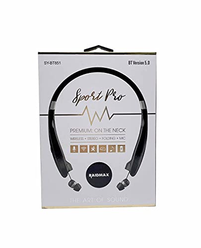 Rhino Foldable Retractable Wireless Headset Headphone Sport Neckband Earbuds