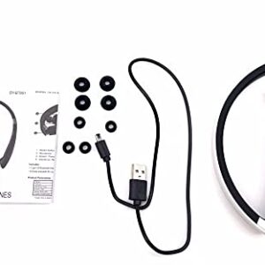 Rhino Foldable Retractable Wireless Headset Headphone Sport Neckband Earbuds