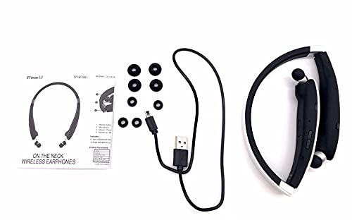 Rhino Foldable Retractable Wireless Headset Headphone Sport Neckband Earbuds