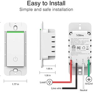 Smart Light Switch 2 Gang WiFi Smart Light Double Switch Work with Alexa, Google Assistant,Wireless Control, 2.4G WiFi Smart Light Switch, Single-Pole, Neutral Wire Required