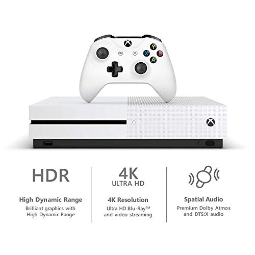 Microsoft Xbox One S 1TB/2TB Forza Horizon 4 Bonus Bundle: Forza Horizon 4, Xbox Wireless Controller, Xbox One S 4K HDR Console - White One S Gaming Console with 4K Blu-Ray Player
