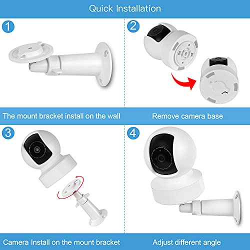 UYODM Wall Mount Bracket for Kasa Smart KC110 Dome Indoor Security Camera, 360 Degree Adjustable Security Mount Holder (Camera Not Included) (2PACK)