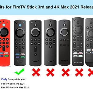 TOKERSE 3 Pack Remote Cover for FireStick 3rd Gen 2021 / 4K Max 2021 - Silicone Case for FireSticksticktv 4K+ 2021 Voice Remote Case Cover Sleeve Skin with Lanyard - Red Blue Purple