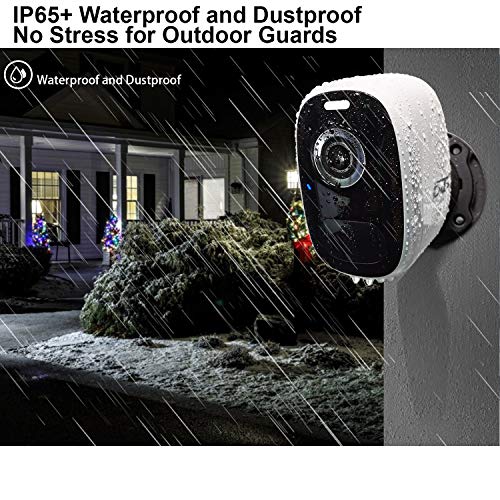 DCT Wireless WiFi Security Camera for Outdoor/Home Battery Powered, 2K Video/Color Night Vision/AI Motion Detection, Siren Alarm and Spotlight, 2-Way Audio, Waterproof, SD/Cloud