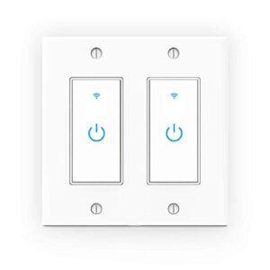 WiFi Light Switch Smart Switch 2 Gang Touch Wall Switch - Compatible with Alexa Google Assistant