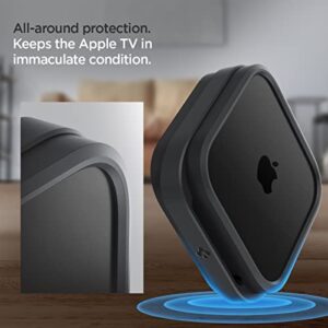 Spigen Silicone Fit Designed for Apple TV 4K 3rd Generation (2022) Model Overheating Prevention Wall and Television Mount - Black