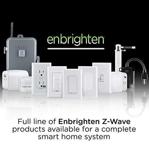 Enbrighten Z-Wave Smart Toggle Light Switch with QuickFit and SimpleWire, 3-Way Ready, Compatible with Google Assistant, ZWave Hub Required, Repeater/Range Extender, White, 46202
