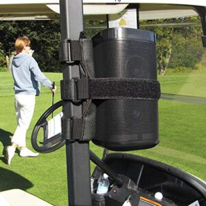 HomeMount Golf Cart Speaker Mount - Golf Cart Accessories Adjustable Strap Speaker Holder Compatible with JBL Flip 4/JBL Flip 5 Etc Most Portable Speakers