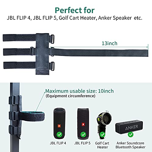 HomeMount Golf Cart Speaker Mount - Golf Cart Accessories Adjustable Strap Speaker Holder Compatible with JBL Flip 4/JBL Flip 5 Etc Most Portable Speakers