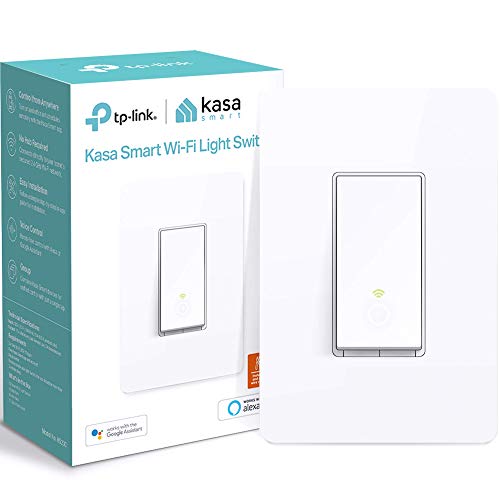 Kasa Smart Light Switch by TP-Link, Single Pole, Needs Neutral Wire, 2.4Ghz WiFi Light Switch, 1-Pack, White & Plug by TP-Link, in-Wall Smart Home WiFi Outlet Compatible with Alexa, Echo, Google Home