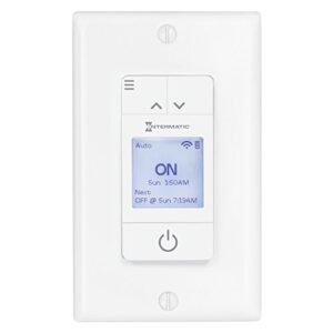 ascend smart wi-fi 15 amp 7-day indoor programmable in-wall timer, works with alexa, auto dst & astro on/off, white
