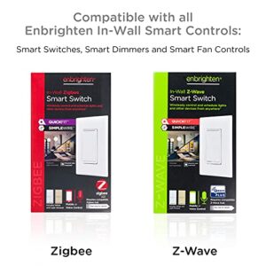 Enbrighten Add-On Switch QuickFit and SimpleWire, In-Wall Rocker Paddle, Z-Wave ZigBee Wireless Smart Lighting Controls, NOT A STANDALONE Switch, 46199 , White and Light Almond